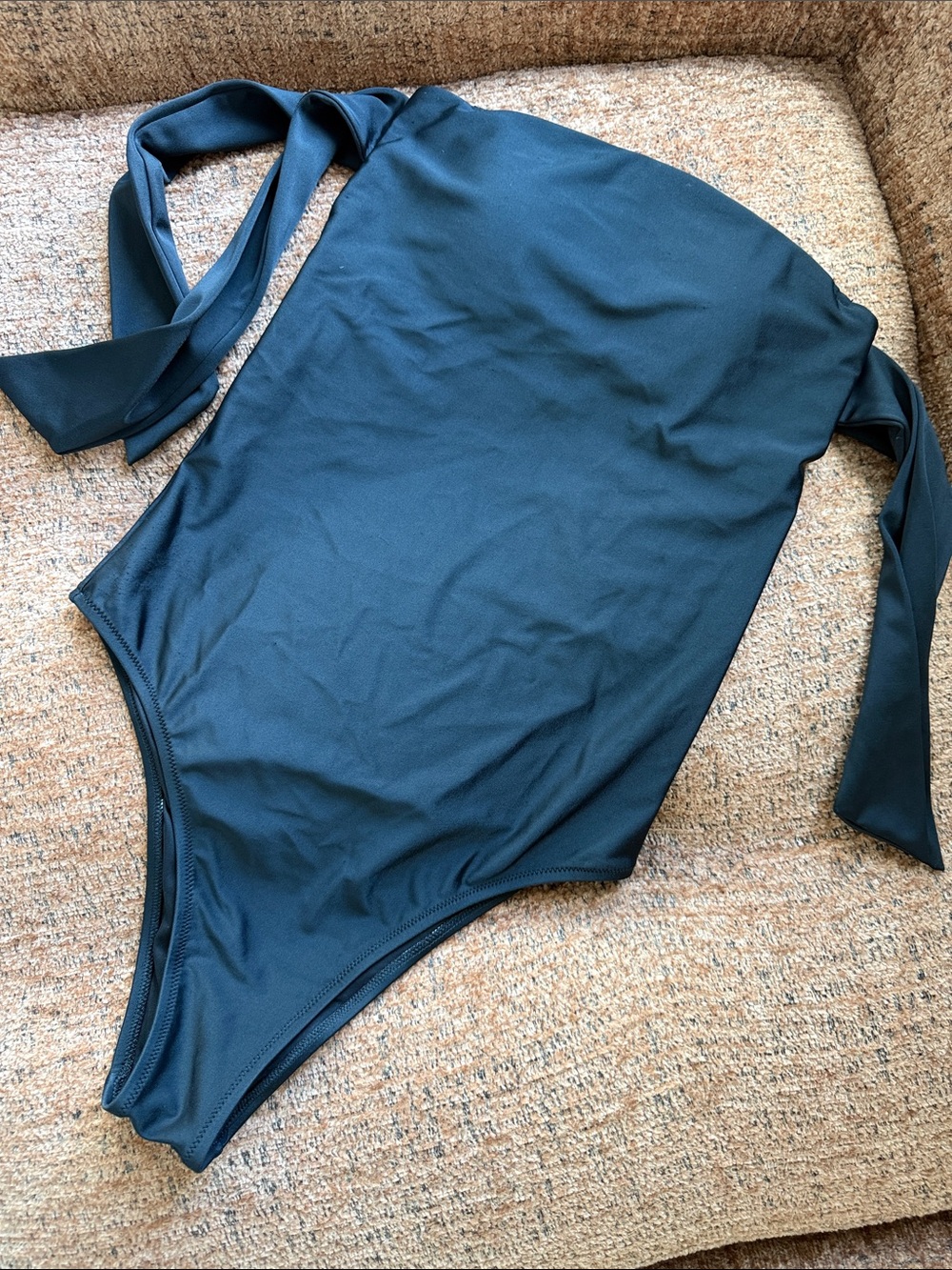 aerie Deep Teal One-Piece Halter Swimsuit